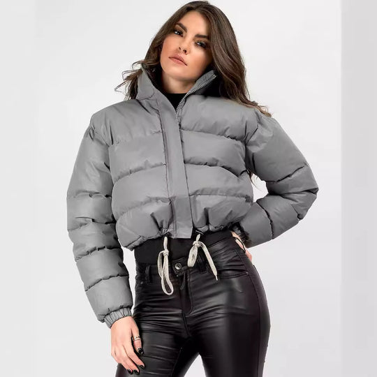 Damen stylische, kurz geschnittene Steppjacke EB