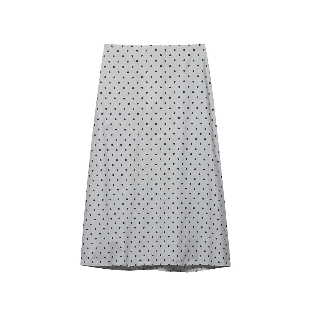 Damen Midi-Rock mit verspieltem Punkte-Design und elastischem Taillenzug EB