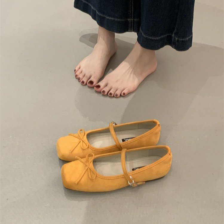 Damen Ballerinas mit modischem Riemchen und dekorativem Schleifendesign EB