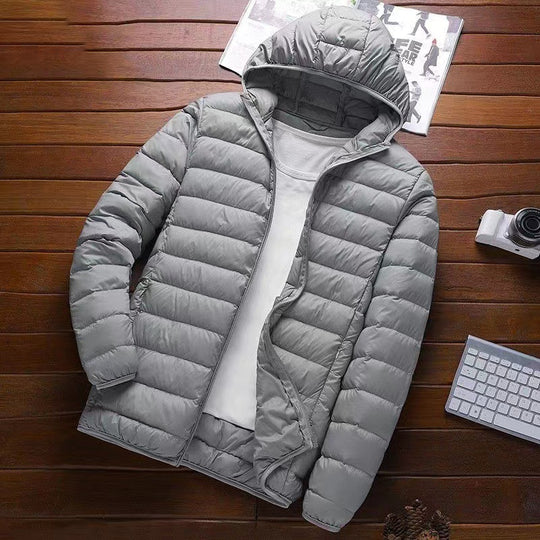 Herren nan ultraleichte Kapuzen-Steppjacke mit Packfunktion und winddichtem Shell EB