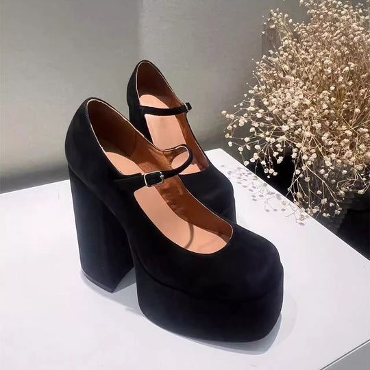 Damen Plateau High Heels mit verstellbarem Riemchen EB