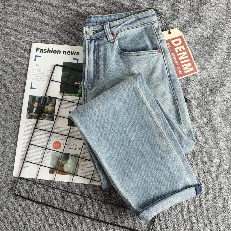 Damen Jeanshose im modernen Slim-Fit mit lässigem Design und hohem Bund EB