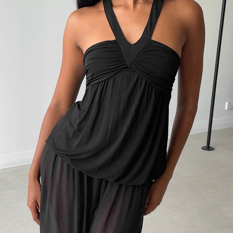 Damen Cut-Out Top mit fließendem Schnitt und V-Ausschnitt EB