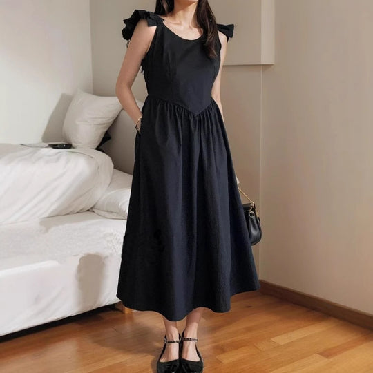 Damen Maxikleid mit Rüschendetails und empfohlener Passform EB
