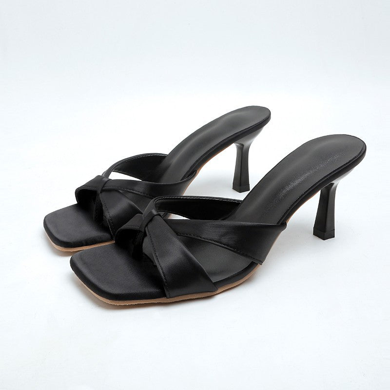 Damen Slingback-High-Heels mit elegantem Knoten-Design und komfortablem Absatz EB