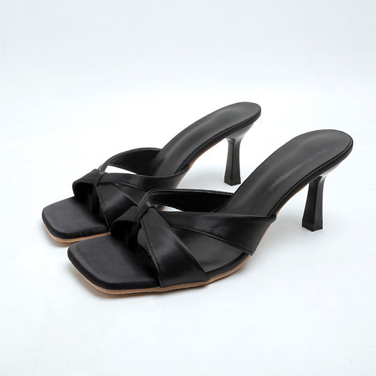 Damen Slingback-High-Heels mit elegantem Knoten-Design und komfortablem Absatz EB