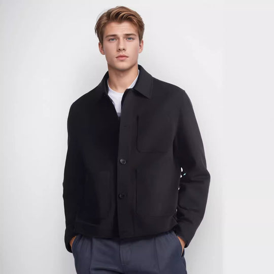 Herren modische Designerjacke mit praktischen Taschen EB