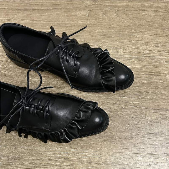 Damen Elegante Schnürschuhe mit Rüschendetail EB