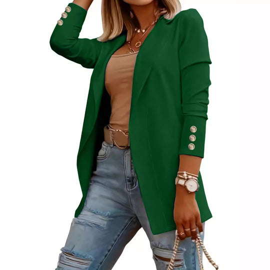Damen Eleganter Blazer mit glamourösen Knöpfen und taillierter Passform EB