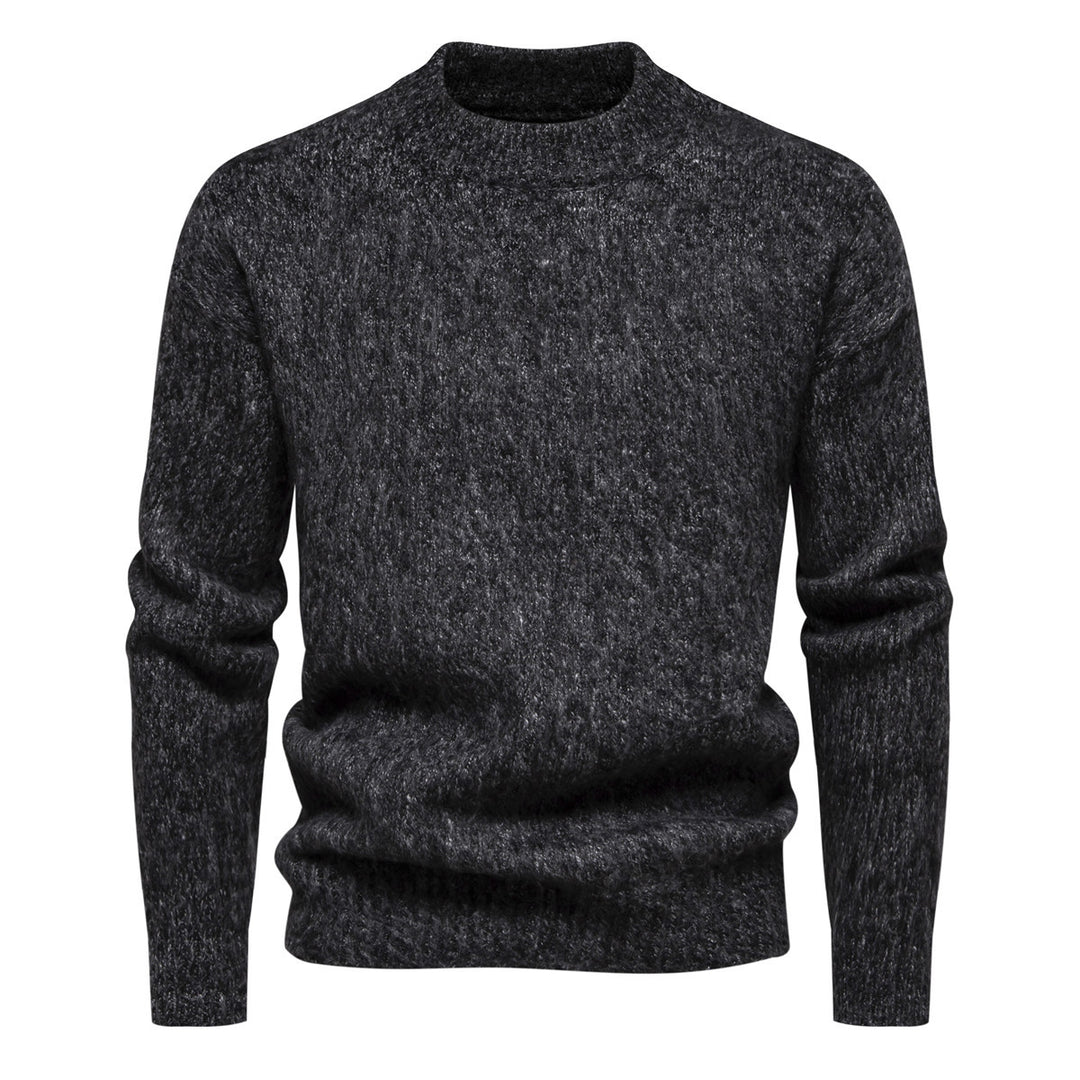 Herren Strickpullover mit hohem Kragen und strukturierter Oberfläche EB