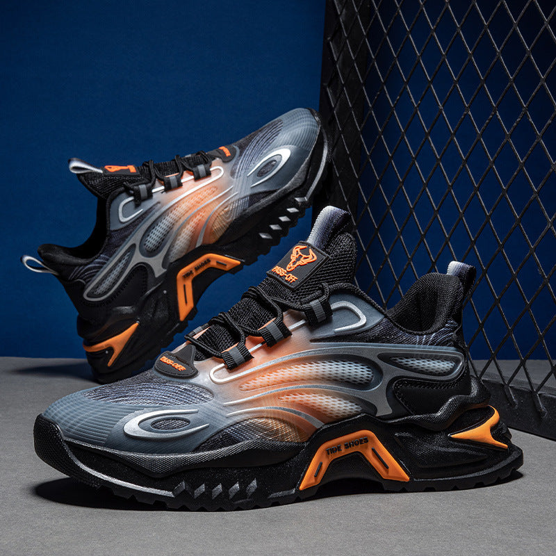Damen modische sportive Sneakers mit rutschfester Laufsohle EB