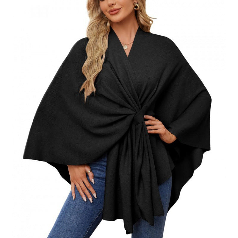 Damen modischer Wickelmantel mit trendigem Design EB