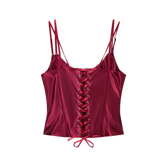 Damen Corsagenoberteil mit luxuriösem Satin-Finish und verstellbaren Trägern EB