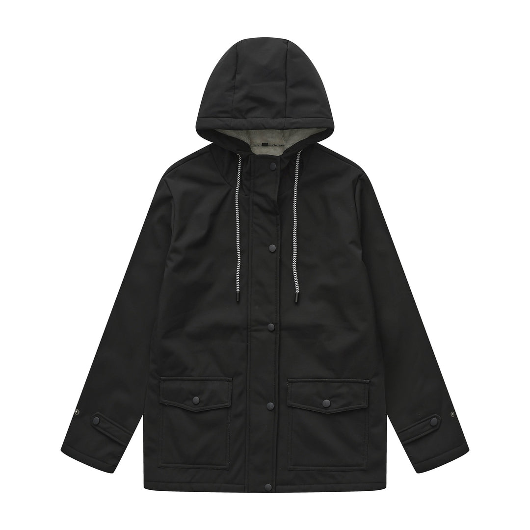 Damen nan wasserabweisender Parka mit Kapuze, fleecegefütterter Innenseite und großen Pattentaschen EB