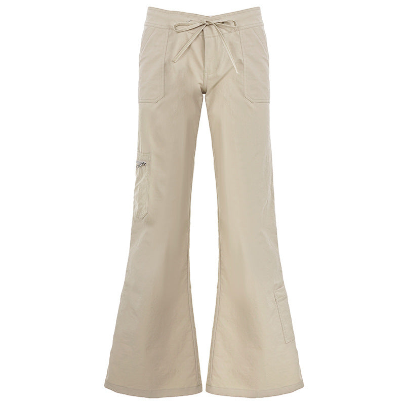 Damen bequeme Cargo-Hose mit elastischem Bund und praktischen Seitentaschen EB