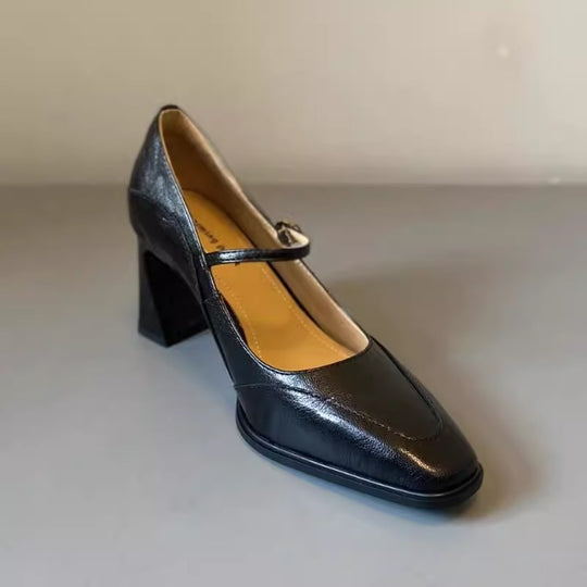 Damen Mary Jane Pumps mit elegantem Blockabsatz EB