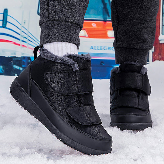 Damen Bequeme und isolierte Winterstiefel mit Klettverschluss EB