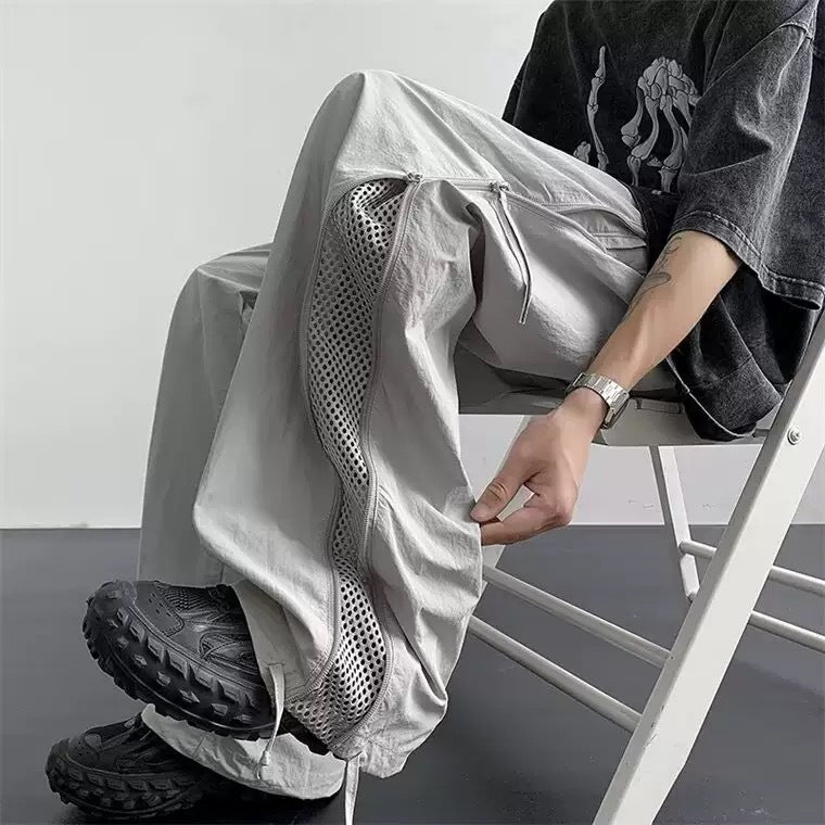 Herren lässige Cargo-Hose mit atmungsaktiven Netzdetails und funktionalen Reißverschlüssen EB