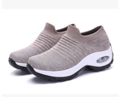 Damen gestrickter Sock-Sneaker mit sichtbarer Luftkammer und gedämpfter Plateausohle EB