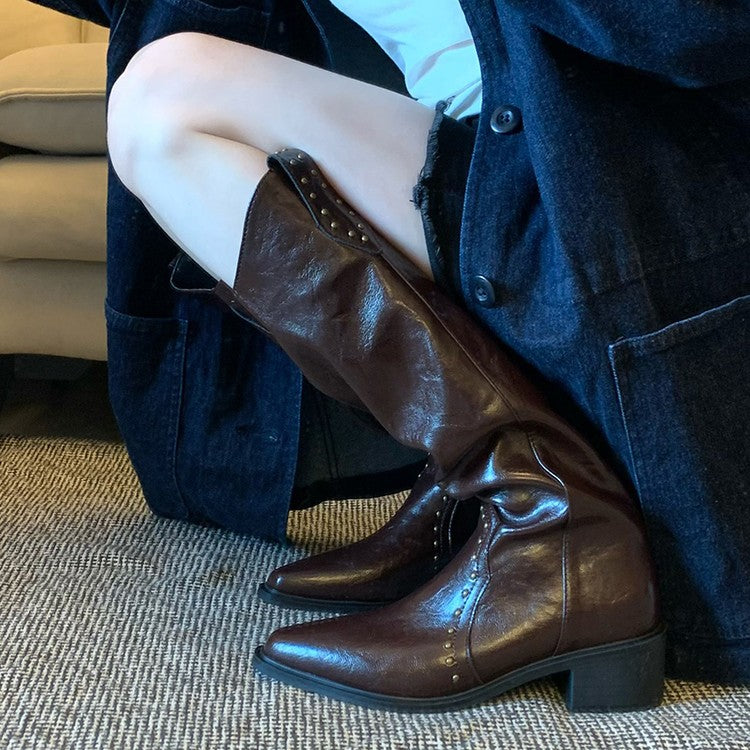 Damen Cowboy-Stiefel mit dekorativen Nieten EB