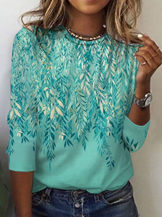 Damen Langarmshirt mit lebhaftem Blumenmuster EB