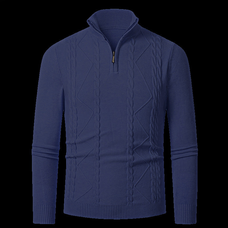 Herren Strickpullover mit modischem Reißverschluss EB