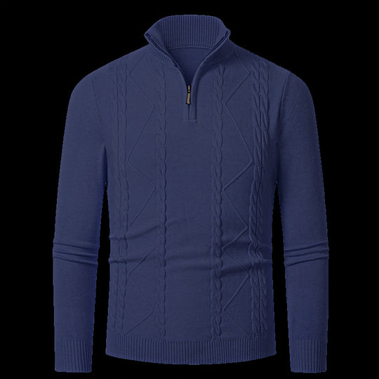 Herren Strickpullover mit modischem Reißverschluss EB