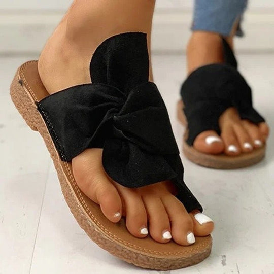 Damen modische Slipper mit elegantem Knotendesign EB