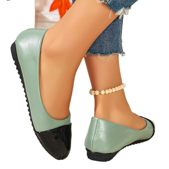 Damen Ballerina mit modischem Kontrastdesign EB