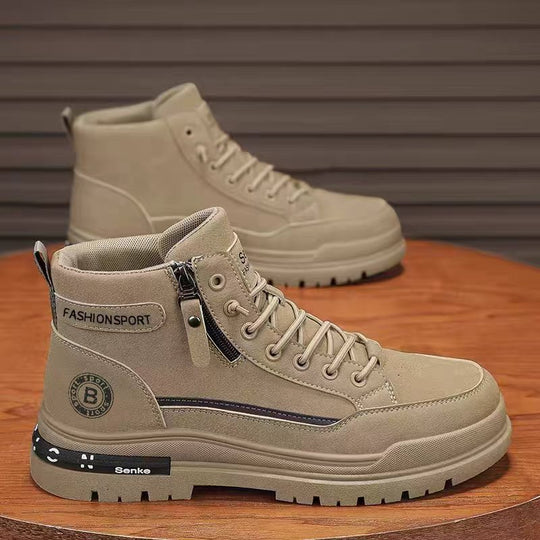Damen Modische High-Top Stiefel mit robustem Sohlenprofil und praktischem Reißverschluss EB