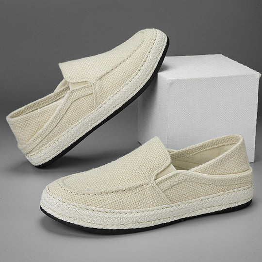 Damen Komfortable Slip-On Freizeitschuhe mit geflochtenem Design EB