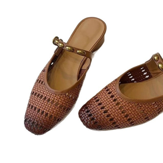 Damen Elegante und atmungsaktive Pantoletten mit modischem Riemchen-Design EB