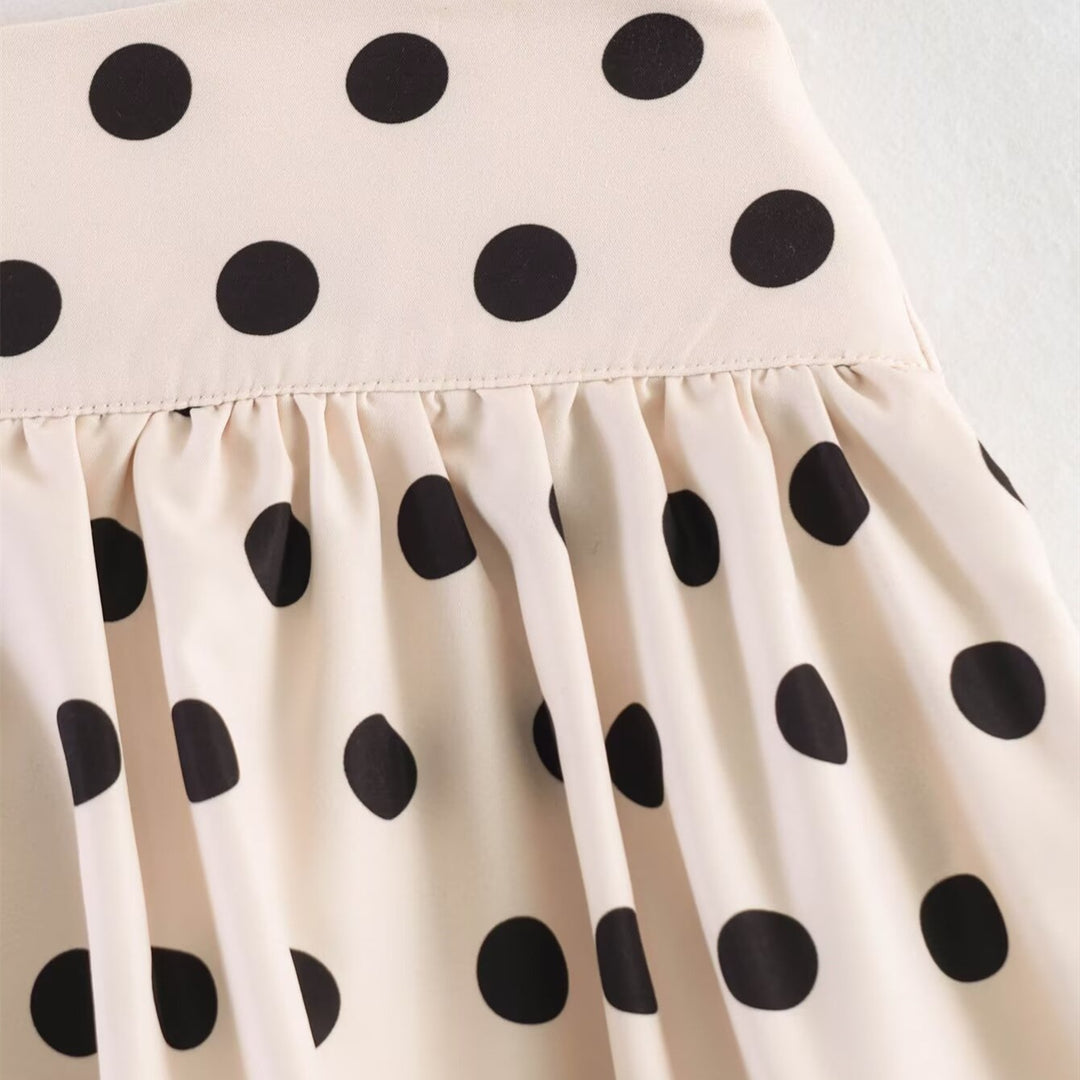 Damen gepuffter Rock mit spielerischem Punktedesign EB