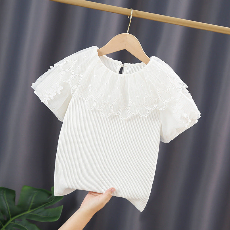 Damen Bluse mit Häkelbesatz EB