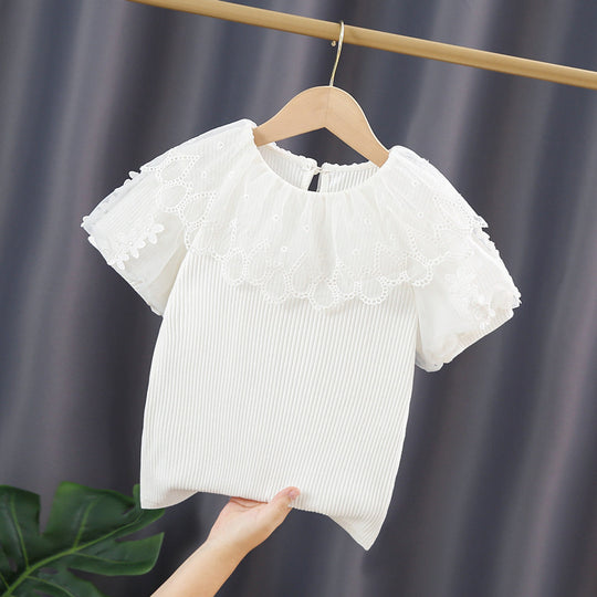 Damen Bluse mit Häkelbesatz EB