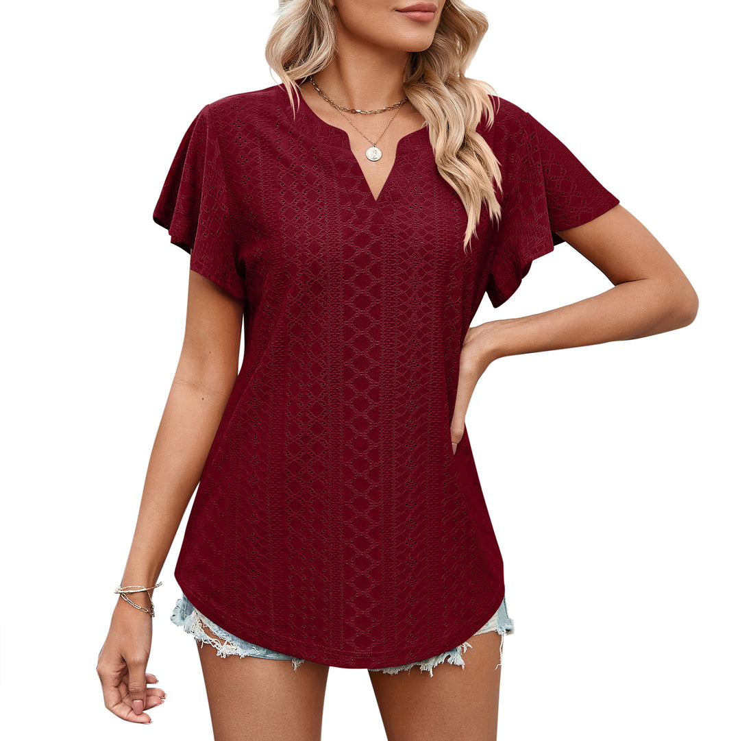 Damen Luftiges Blusenshirt mit effektvollem Lochmuster EB
