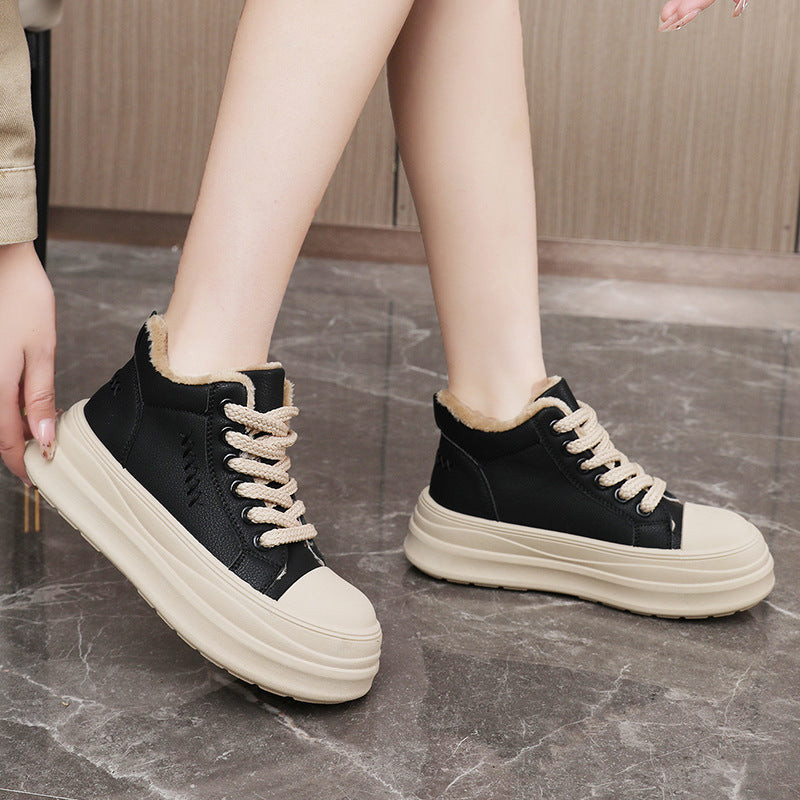 Damen High-Top Sneakers mit warmem Fleece-Innenfutter und rutschfester Laufsohle EB