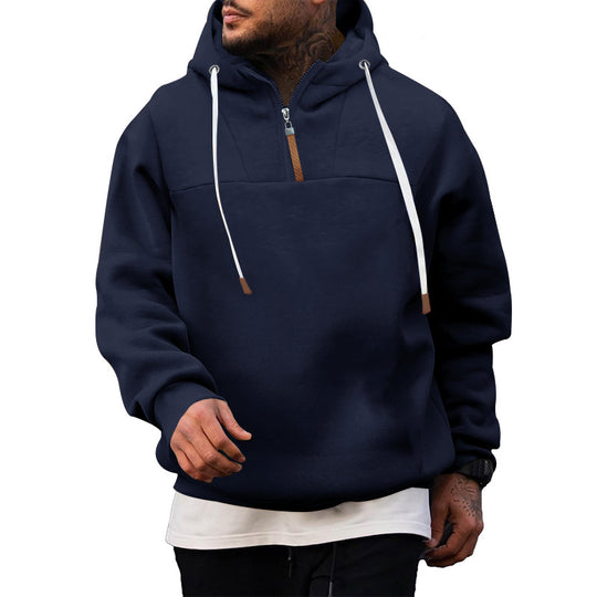 Herren lässiger Kapuzenpullover mit hochwertigem Reißverschluss und strukturiertem Stoff EB