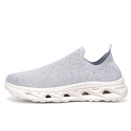 Damen Sportliche Slip-On Sneakers mit atmungsaktiver Oberflächenstruktur und dämpfender Sohle EB