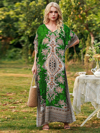 Damen Maxikleid mit floralem Muster und lässigem Schnitt EB
