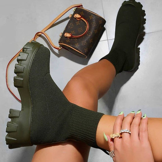 Damen Strumpfstiefel mit dämpfender Sohle und elastischem Knöchelbereich EB