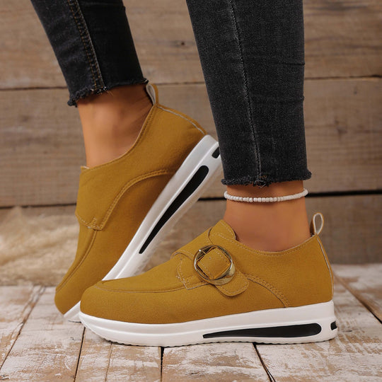 Damen Sneaker mit modischem Schnallenverschluss und bequemer Sohle EB