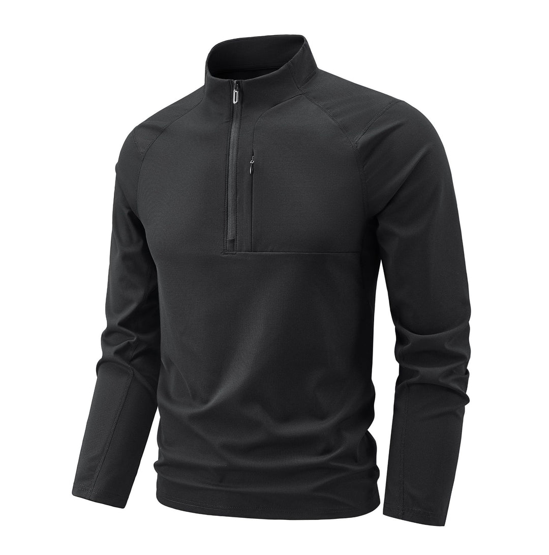 Herren technischer Thermo-Halbzip-Pullover mit Stehkragen und Brustreißverschlusstasche EB
