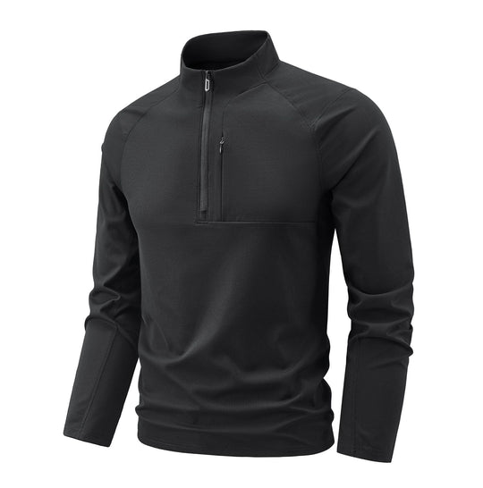 Herren technischer Thermo-Halbzip-Pullover mit Stehkragen und Brustreißverschlusstasche EB