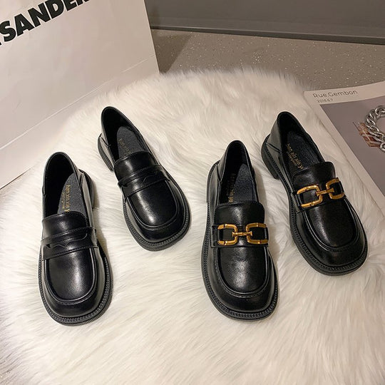Damen elegante Mokassins mit modischem Riemen und rutschfester Sohle EB