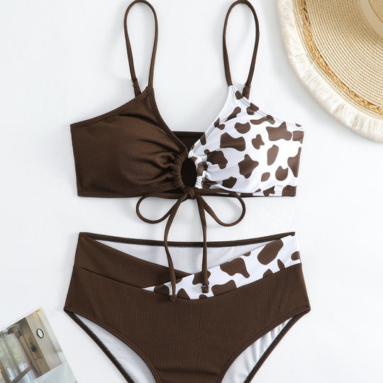 Damen Triangel-Bikini mit verstellbaren Bindebändern und innovativem Design EB
