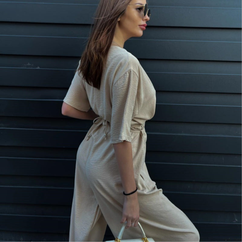 Damen eleganter Jumpsuit mit lockerem Schnitt EB