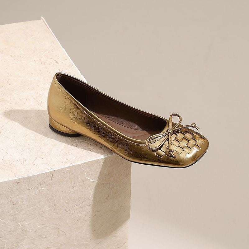 Damen Ballerinas mit geflochtenem Design und komfortablem Fußbett EB