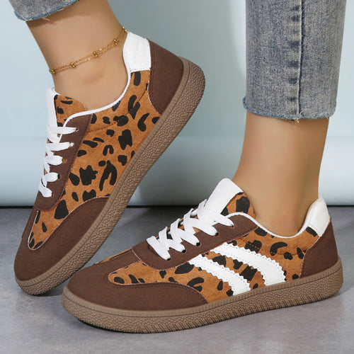 Damen Sneakers im modernen Leo-Design mit bequemer Sohle EB