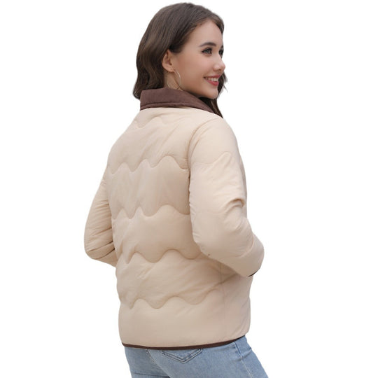 Damen gesteppte Kurzjacke mit schickem Kragen EB
